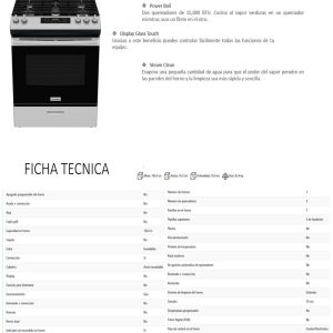 Estufa IO7686SS0 Ficha Tecnica