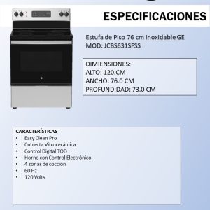 Estufa JCBS631SFSS Ficha Tecnica