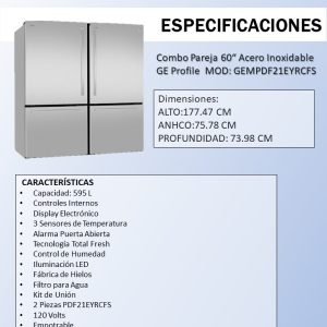 Refrigerador PDF21EYRCFS Ficha Tecnica