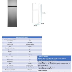 Refrigerador RMA250PVMRE0​ Ficha Tecnica