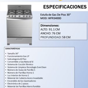 Estufa 3400D Ficha Tecnica