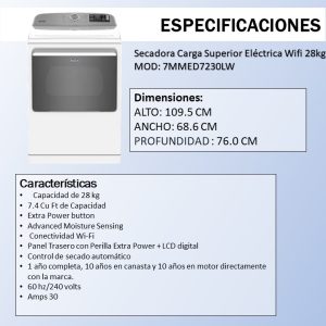 Secadora 7MMED7230LW