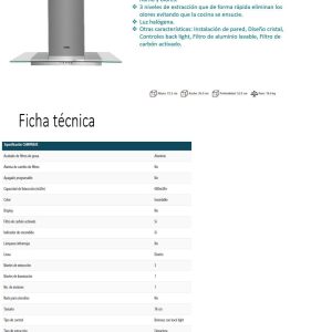 Campana CM7618P2IS Ficha Tecnica