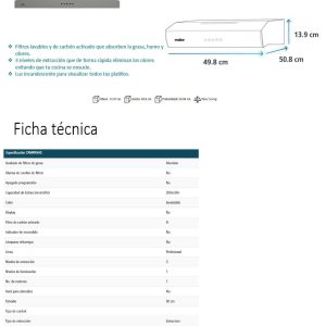 Campanas CMPU501SSX0 Ficha Tecnica