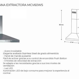 Campana MCV60WS Ficha Tecnica