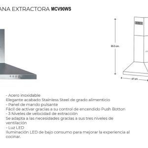 Campana MCV90WS Ficha Tecnica