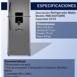 Refrigerador RME360FGMRE Ficha Tecnica