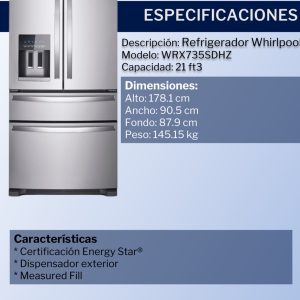 Refrigerador WRX735SDHZ Ficha Tecnica