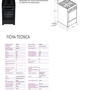 Estufa NAW1001B Ficha Tecnica